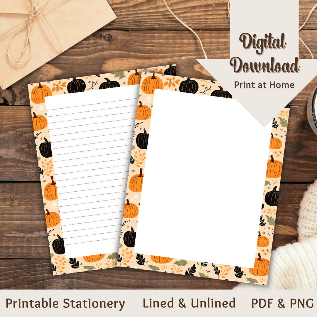 Boho Stationery Printable Stationery Fall Letter Writing Stationery ...