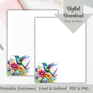 Papelería imprimible Papel para escribir cartas Papel estacionario Forrado Diario digital Diario basura Bloc de notas Membrete Escribir cartas