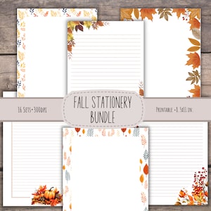 Herbst Briefpapier Bundle Druckbare Briefpapier Herbst Briefpapier Liniert & Leer Digital Junk Journal Herbstbriefpapier