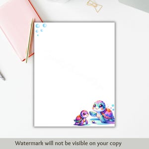 Sea Turtle Stationery Nature Printable Stationery Cute Animal ...