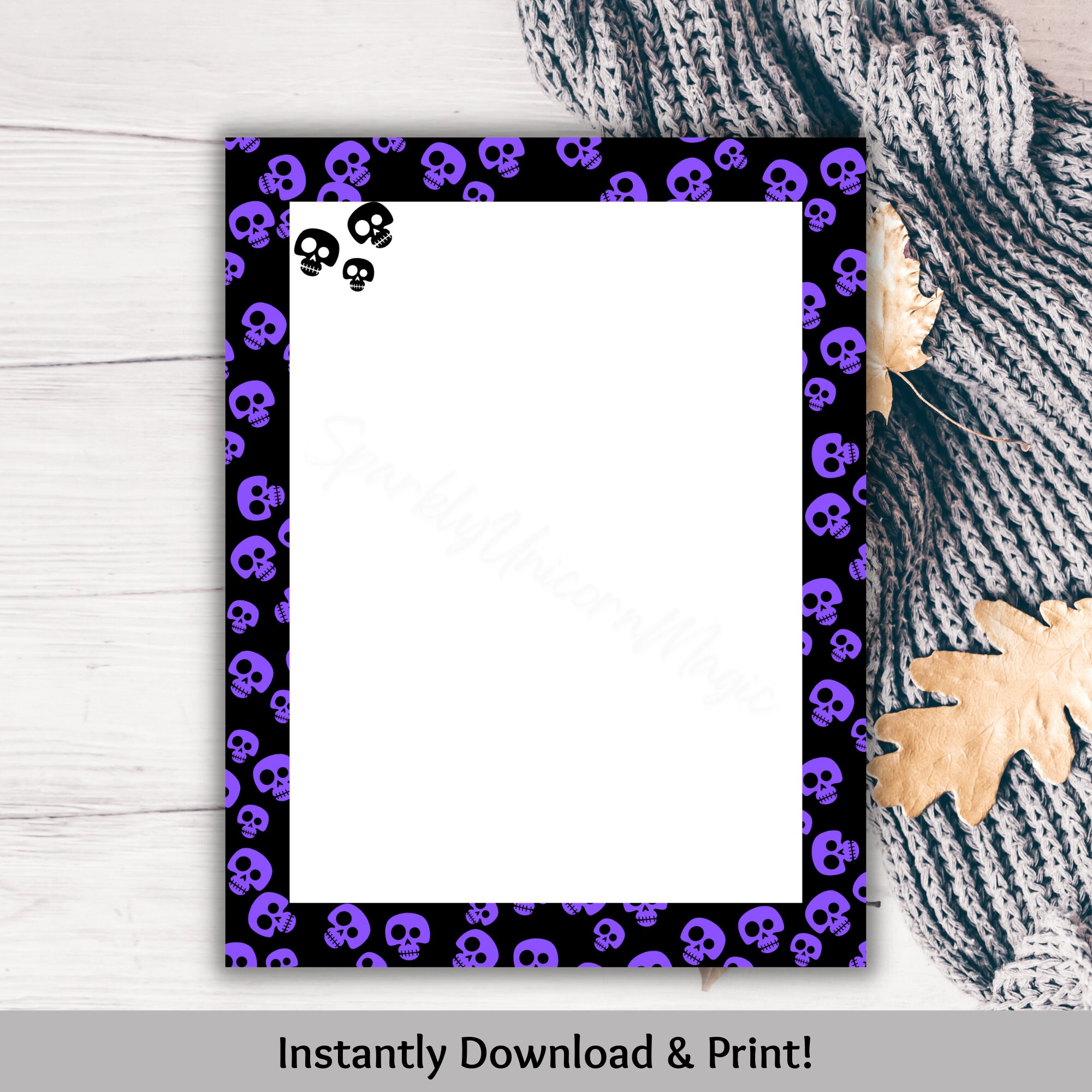 Notepad Template Goth Simple Pastel Goth Halloween Stationery, Printable Gothic Junk Journal ...