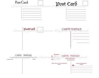 POST CARDS Printable Digital Images Printable Download / Vintage ...