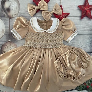 Smocked Embroidery dress- Bishop dress- Formal Dress