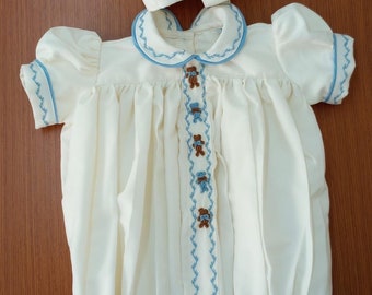Smocked Embroidery dress- Bishop dress- Smocked romper- smocked bodysuit