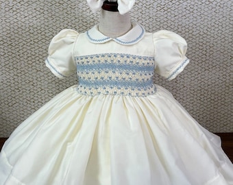 Smocked Embroidery dress- Bishop dress- Formal Dress