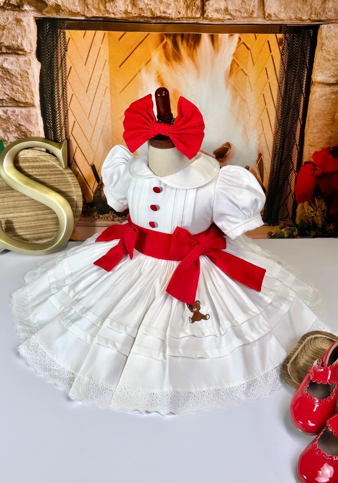 Smocked Embroidery Dress Bishop Dress Formal Dress Etsy Canada