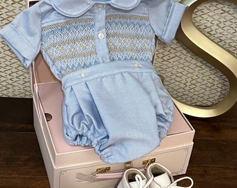 Smocked Embroidery dress- Bishop dress- Smocked romper- smocked bodysuit