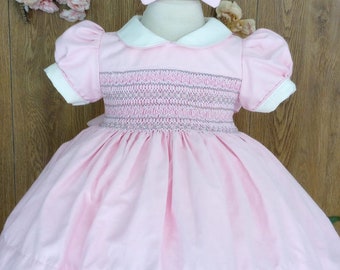 Smocked Embroidery dress- Bishop dress- Formal Dress