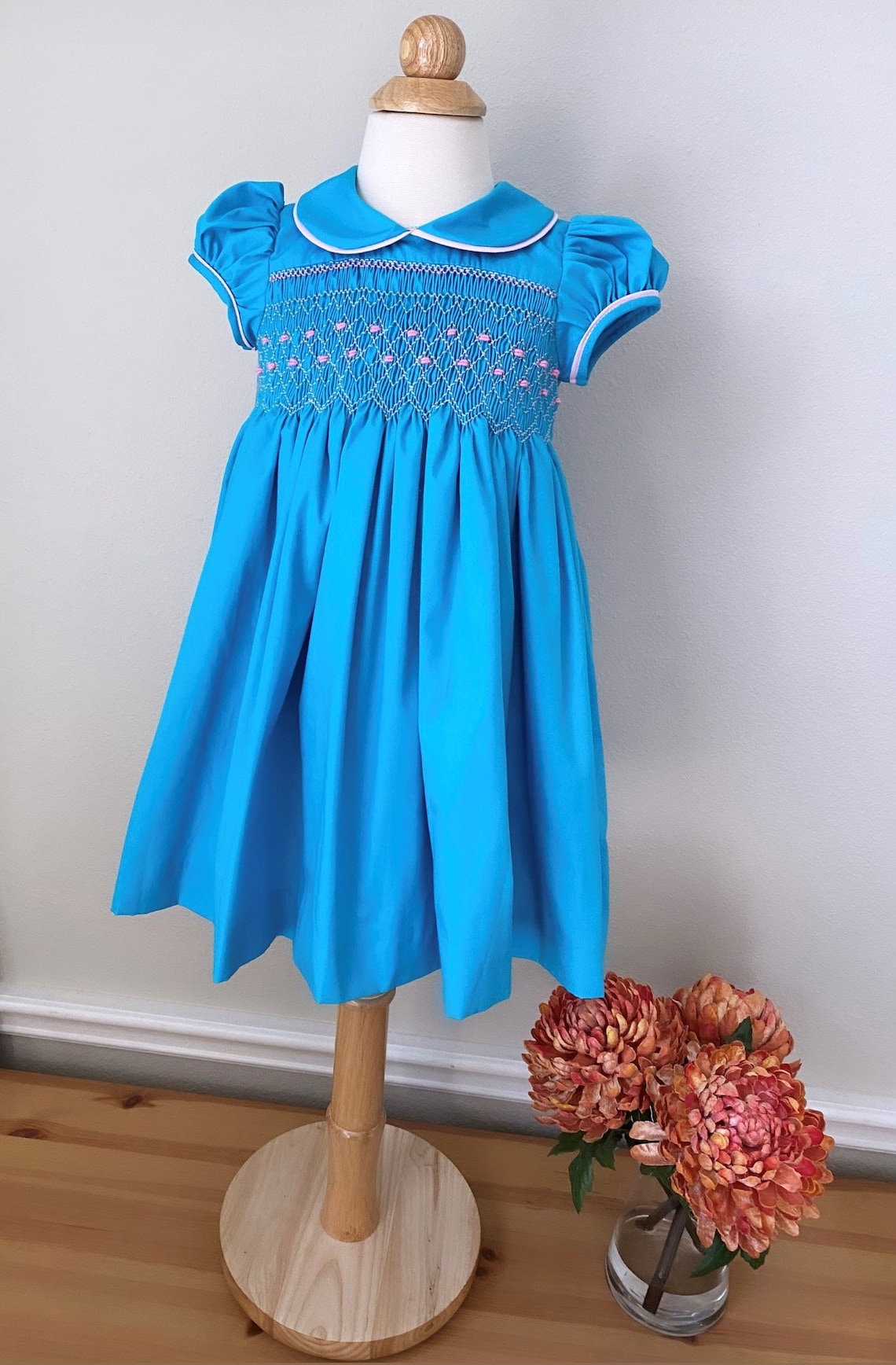 Classic Embroidered Feston Bishop Dress