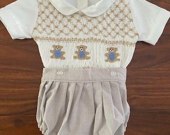 Smocked Embroidery dress- Bishop dress- Smocked romper- smocked bodysuit