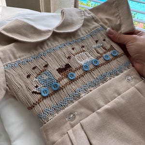 Smocked Sailboats Bishop Short Romper main image 0