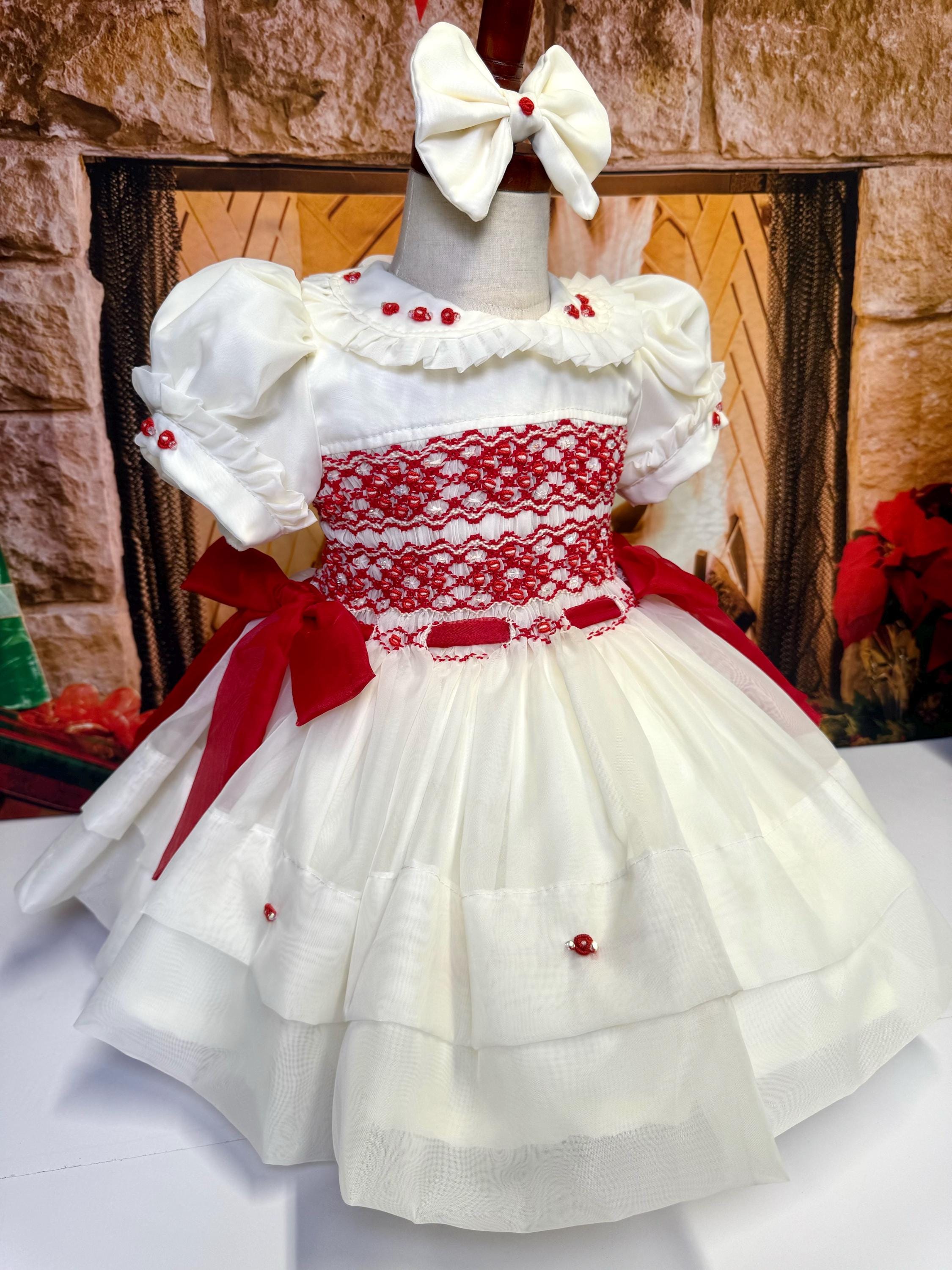 Smocked Embroidery dress- Bishop dress- Formal Dress