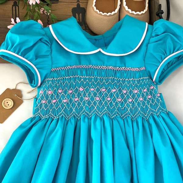 Smocked Embroidery dress- Bishop dress- Formal Dress