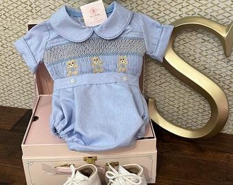 Smocked Embroidery dress- Bishop dress- Smocked romper- smocked bodysuit