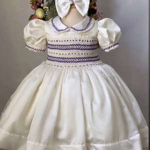 Smocked Embroidery dress- Bishop dress- Formal Dress