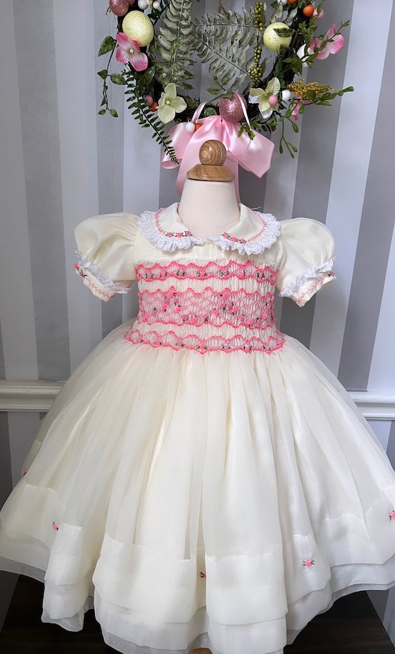 smocked formal dress Green Print Emma Smocked Maxi Dress