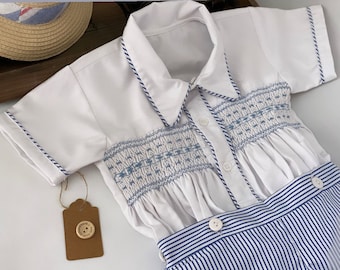 Boys smocked outfit. Formal smocked