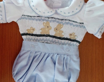 Smocked Embroidery dress- Bishop dress- Smocked romper- smocked bodysuit