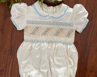 Smocked Embroidery dress- Bishop dress- Smocked romper- smocked bodysuit