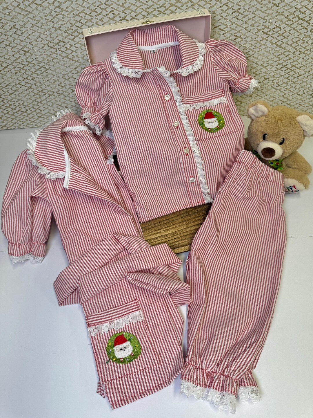 Itsy Bitsy Girls Striped Game Day Dress - Red main image 1