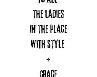 To All the Ladies