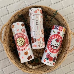 Cafecito y chisme Mexican tumbler, pan dulce Mexicano cup / conchas tumbler