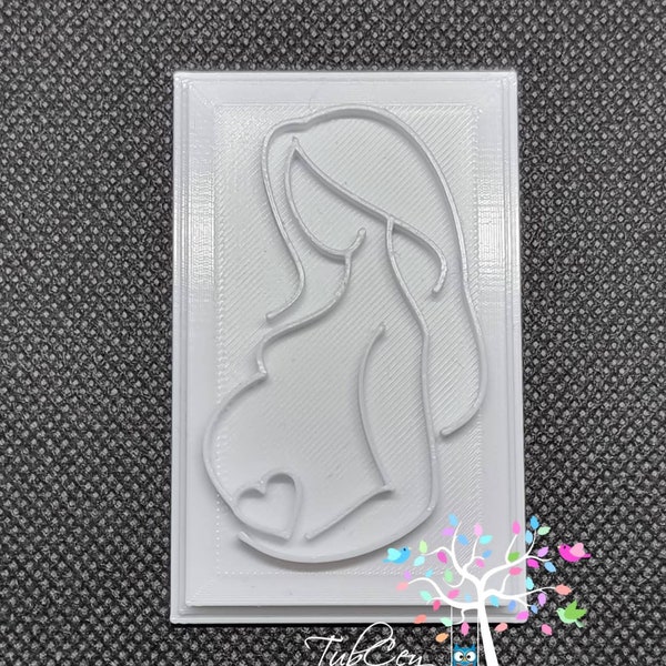 Schwangere mit Herz | Pregnant with Heart | Cookie Stamp | Icing Fondant Embosser | Keksstempel