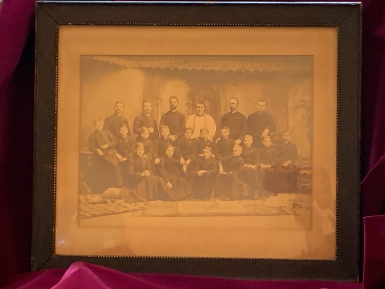 Antique Framed Photo of Young Seminarians
