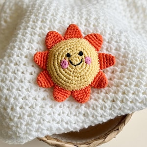 Happy Baby Rattle, Crochet Rattle, Christmas Soft Toy, Unisex Baby Gift, Baby Girl Gift, Baby Boy Gift, Baby Shower Gift, New Baby Gift