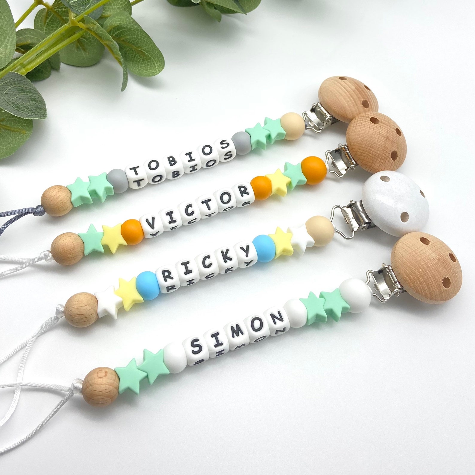 Personalised Dummy Clip Personalised Baby Clip Baby Boy Etsy