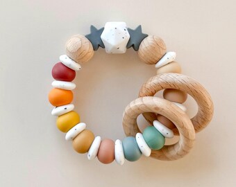 Baby Shower Gift, New Baby Gift, Baby Christmas Gift, Rainbow Baby, Sensory Toy, Baby Keepsake Gift