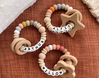 Personalized Baby Gift, Baby Girl Gift, Baby Boy Gift, New Baby Gift, Rainbow Baby, Baby Shower Gift, Sensory Toy, Baby Keepsake Gift