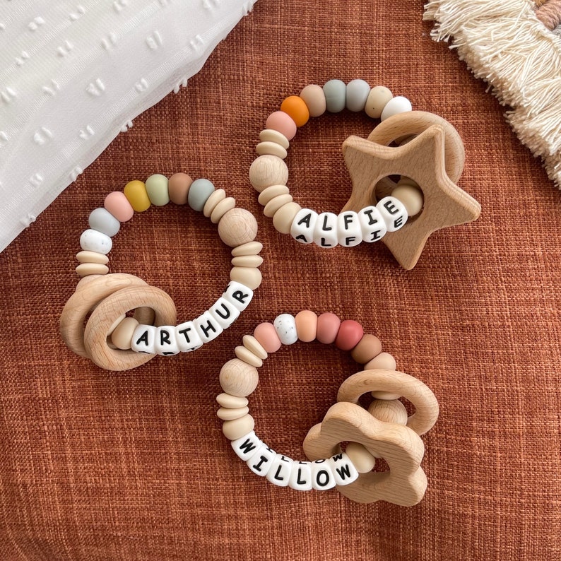 Personalised Toy, Baby Gift, Baby Girl Gift, Baby Boy Gift, Boho Baby, Baby Christmas Gift, Sensory Toy, New Baby Gift, Rainbow Baby