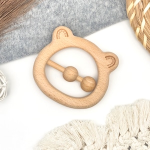 Sonajero Baby Rainbow, Sonajero De Bebé De Madera, Regalo Baby Girl, Regalo Baby Boy, Regalo De Navidad Bebé, Regalo Baby Shower, Juguete De Bebé De Madera, Juguete Baby Bear