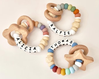 Personalised Baby Sensory Toy | Rainbow Keepsake Gift