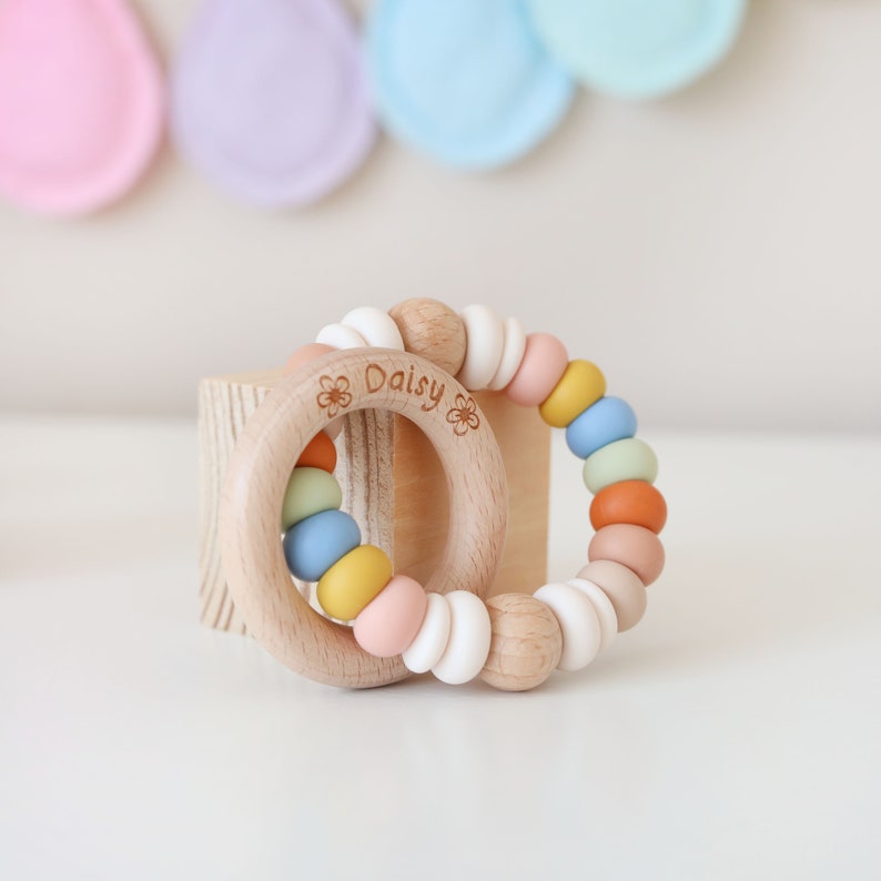 Personalised Baby Gift, Baby Girl Gift, Baby Boy Gift, Baby Easter Gift, Rainbow Baby, Baby Shower Gift, Sensory Toy, Baby Keepsake Gift