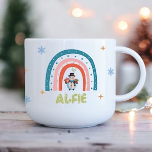 Kids Personalised Christmas Mug, Personalised Kids Cup, Unbreakable Kids Mug, Little Girls Gift, Little Boys Gift, Unisex Kids Gift,
