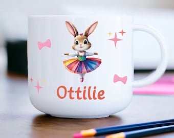 Kids Personalised Mug, Personalised Kids Cup, Unbreakable Kids Mug, Little Girls Gift, Little Girl Easter Gift, Toddler Cup, Bunny Cup