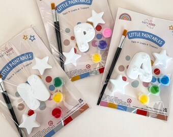 Kids Painting Kit, Personalised Initial Paint, Party Bag Filler, Kids Mini Stocking Filler, Thank You Kids Gift