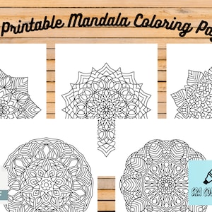 13 Printable Mandala Coloring Book for Adults, Digital Download, Printable Coloring pages, Mandala coloring Pages