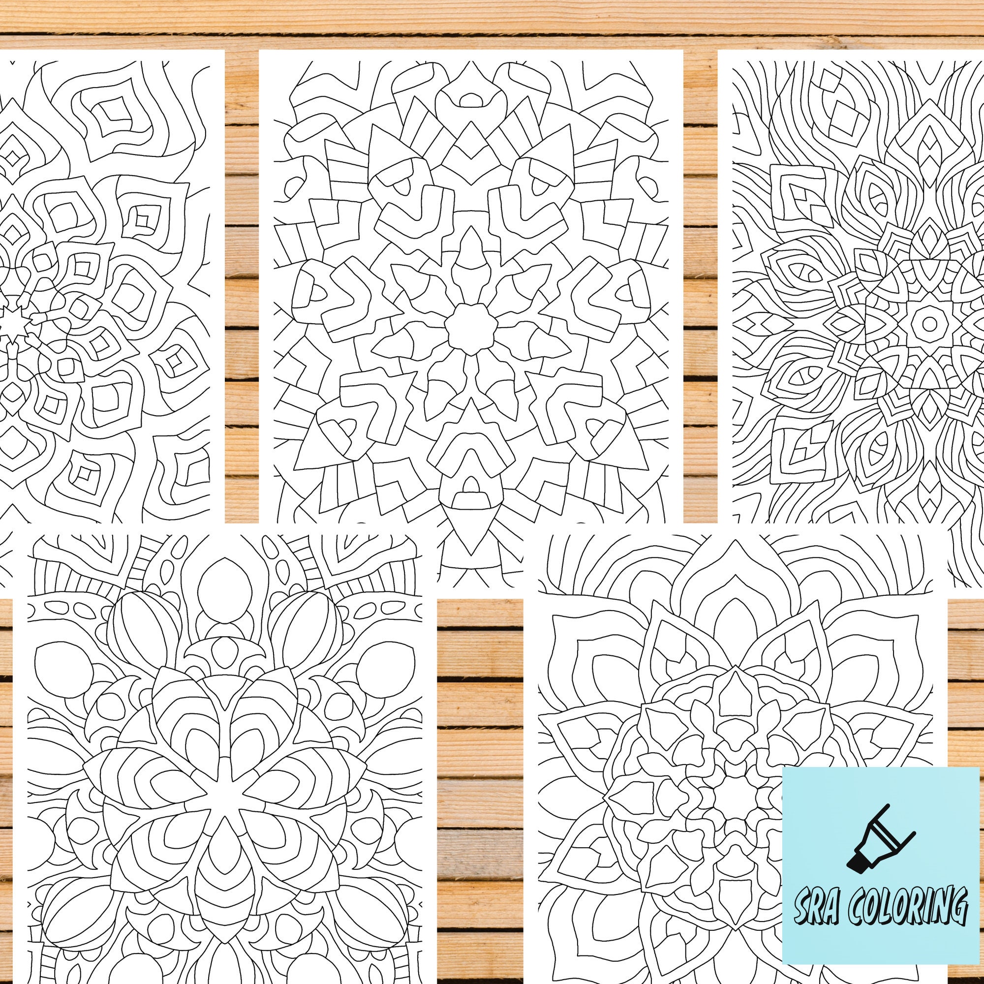 14 Printable Mandala Coloring Book for Adults, Digital Download ...