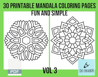 30 Mandala Coloring Pages for Adults: Relaxation Art (PDF Pattern)