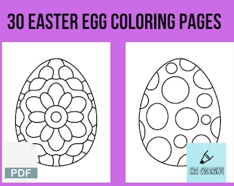 Easter Egg Coloring Book: 30 Mandala & Geometric Pages (Digital Download)