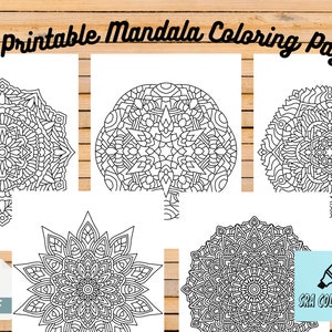 14 Detailed Printable Mandala Coloring Book for Adults, Digital Download, Printable Coloring pages, Mandala coloring Pages