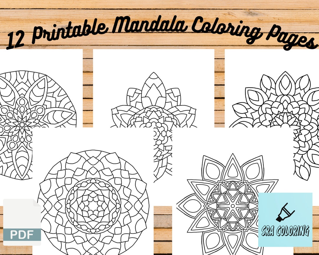Kids Mandala Coloring Book: 12 Printable Pages (digital Download) - Etsy