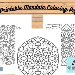12 Page Kids Printable Coloring Book, Digital Download Mandala Coloring Pages for Kids, Mandala Coloring Book, Kids Coloring Pages