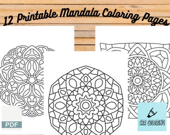 Kids Mandala Coloring Book: 12 Page Printable Designs (PDF Download)