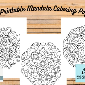 Kids Mandala Printable 12 Page Coloring Book, Digital Download Coloring Pages, Printable Mandala Coloring Pages, Mandala Coloring Pages