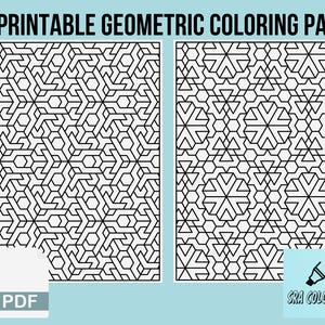 60-Page Geometric Coloring Book for Adults – Digital Download | Intricate Printable Designs for Relaxation, Mindfulness & Creativity