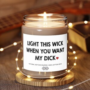 Naughty Valentines Day Gift for Her, Soy Candle, 9oz Scented Candle, Sexy Anniversary Gift for Wife or Girlfriend, Women Valentines Gift